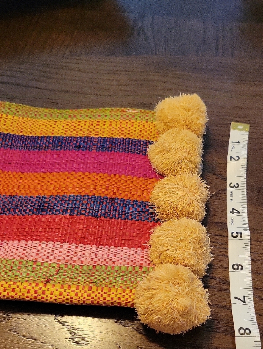 Natural Raffia Clutch with Red and Blue Trim - Picture 5 of 5